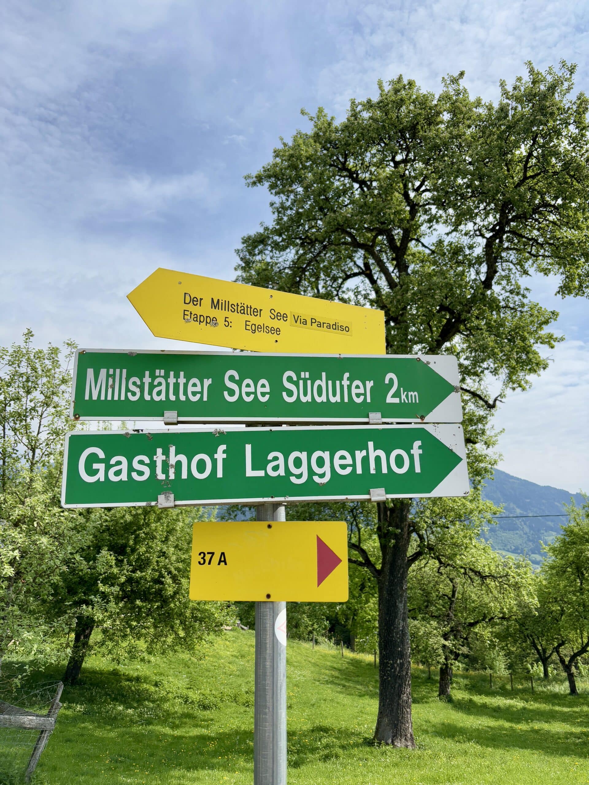Wegweiser Via Paradiso Millstätter See