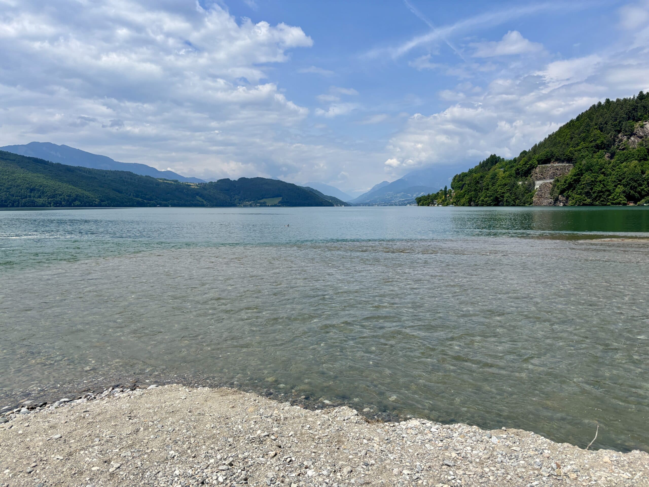 Millstätter See, Ufer, Schotterbank