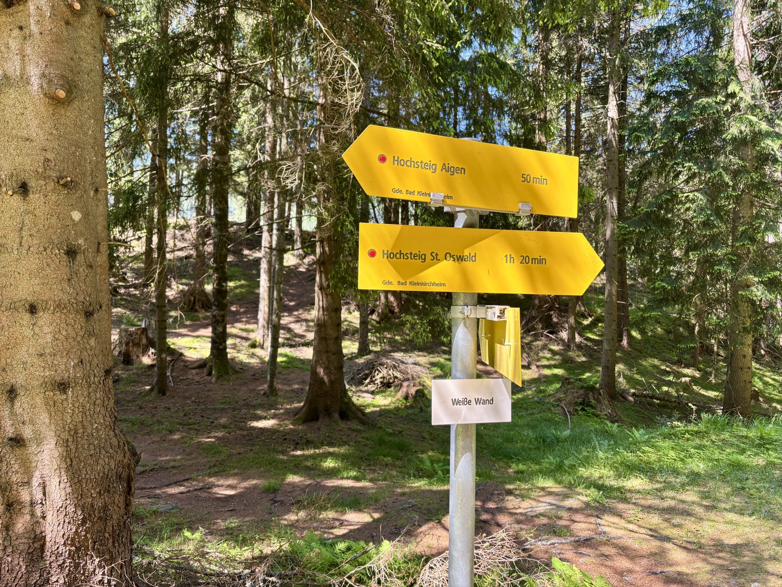Wanderwegweiser Hochsteig St.Oswald