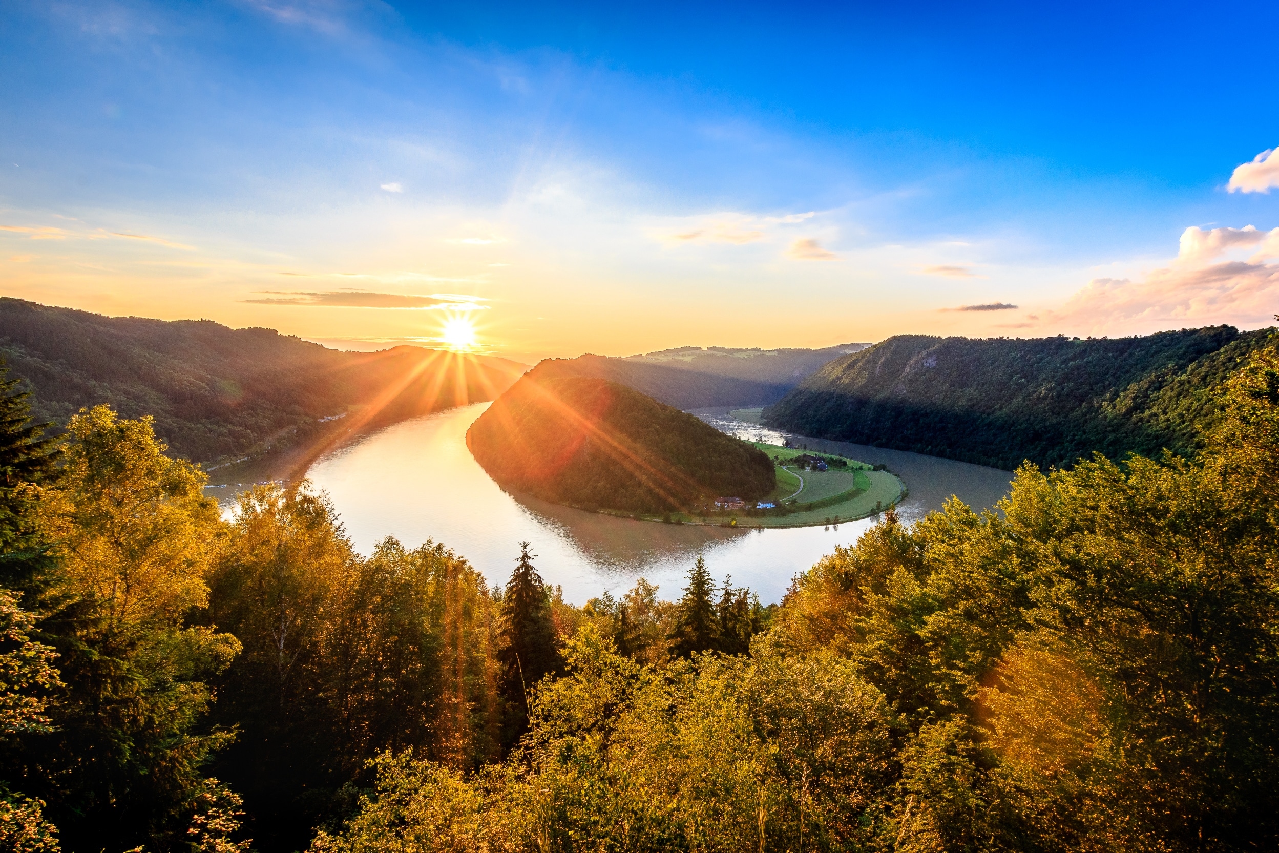 Sonnenuntergang Schlögener Schlinge