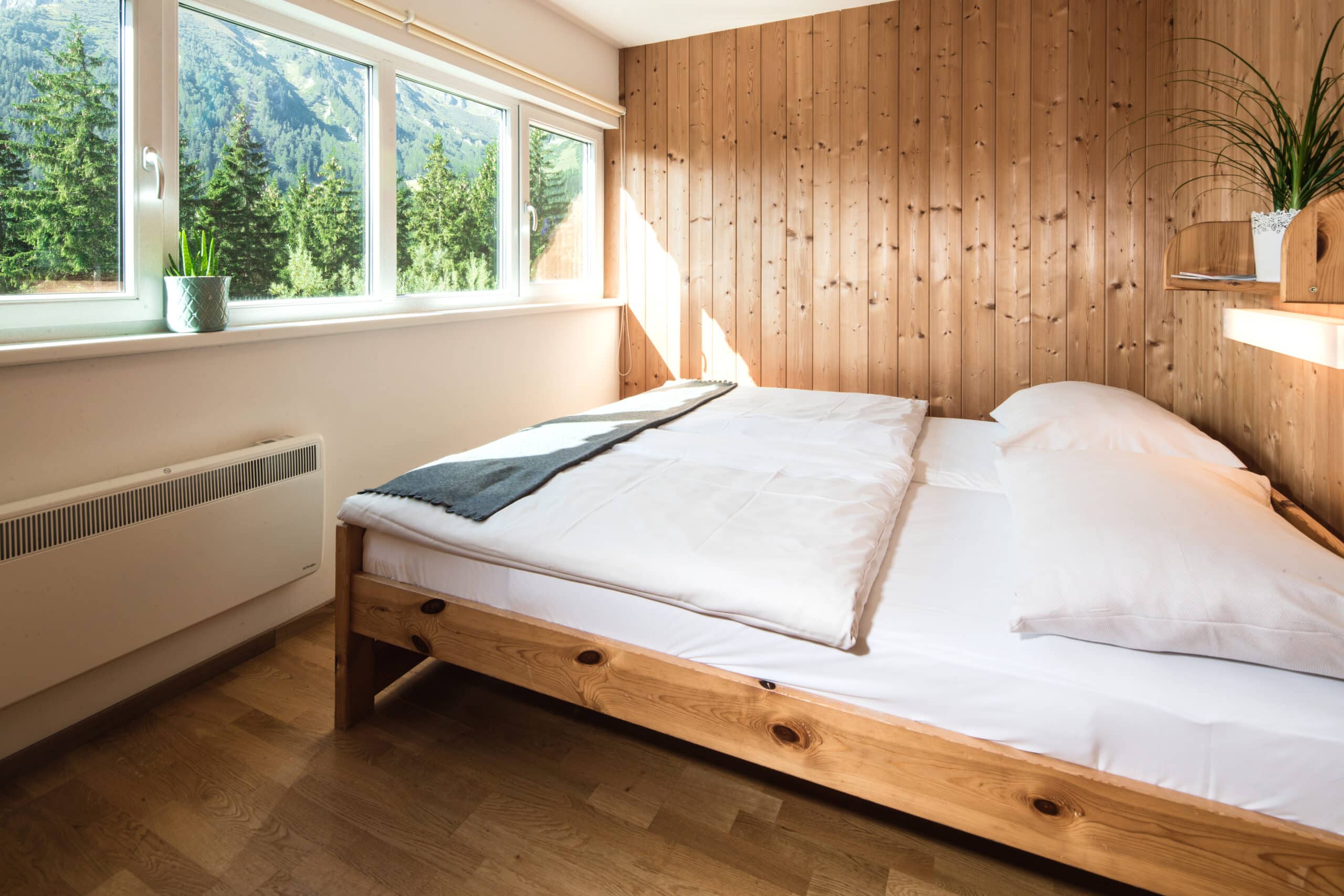 Urlaub mit Hund im Hüttendorf Präbichl; Schlafzimmer Innenansicht