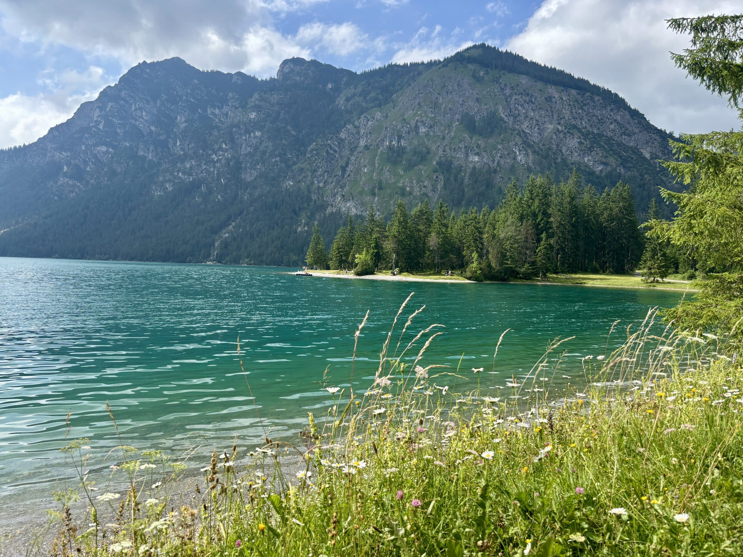 Ufer Heiterwanger See Bergkulisse