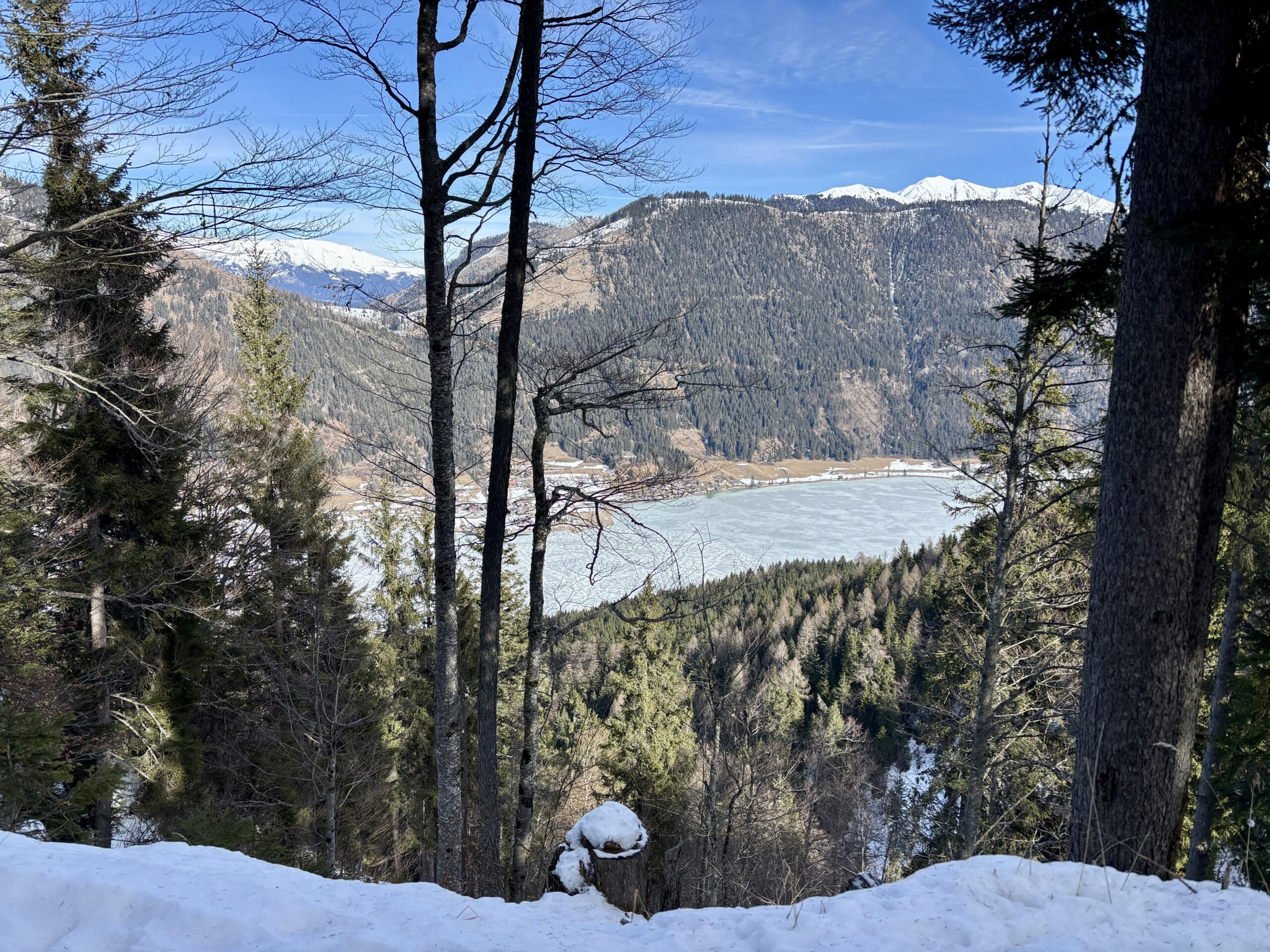 Winterwanderweg zur Naggler Alm am Weissensee